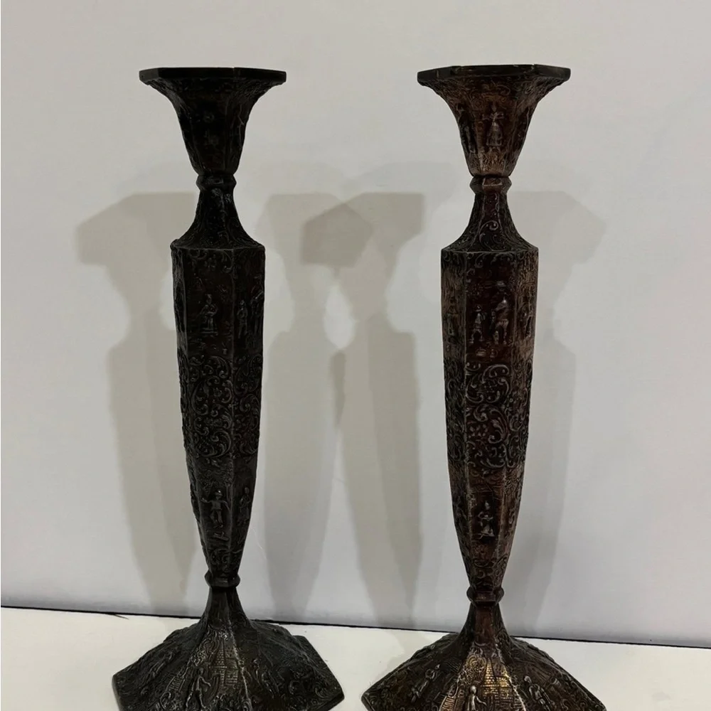Silver Plated Candlesticks 12” in